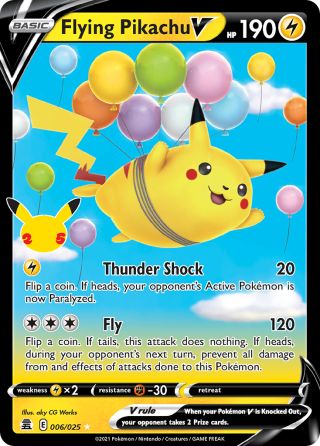 Flying Pikachu V 6/25 — Celebrations Pokémon card