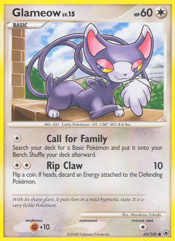 Glameow 65/100 — Majestic Dawn Pokémon card