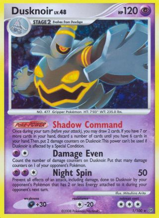 Dusknoir 1/100 — Stormfront Pokémon card
