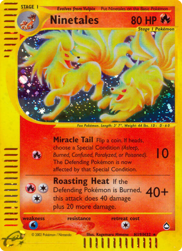 Ninetales H19/147 — Aquapolis Pokémon card
