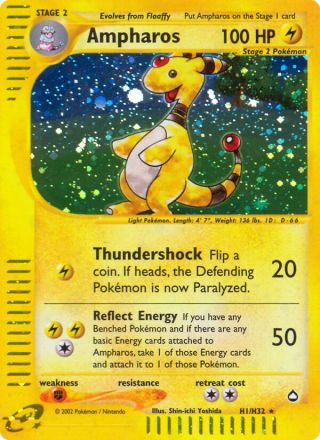 Ampharos H1/147 — Aquapolis Pokémon card