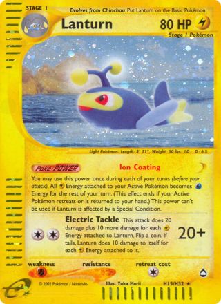Lanturn H15/147 — Aquapolis Pokémon card
