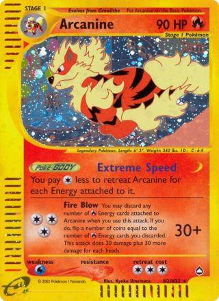 Arcanine H2/147 — Aquapolis Pokémon card