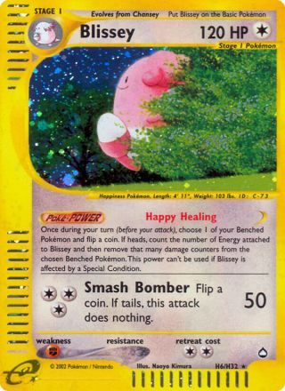 Blissey H6/147 — Aquapolis Pokémon card
