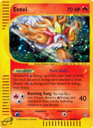 Entei H8/147 — Aquapolis Pokémon card