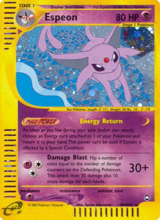 Espeon H9/147 — Aquapolis Pokémon card