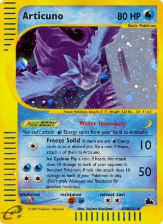 Articuno H3/144 — Skyridge Pokémon card