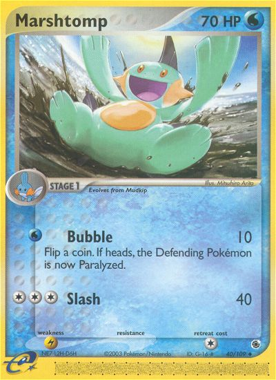 Marshtomp 40/109 — Ruby & Sapphire Pokémon card