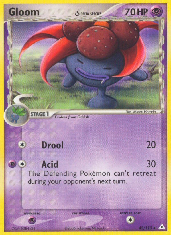 Gloom δ 42/110 — Holon Phantoms Pokémon card