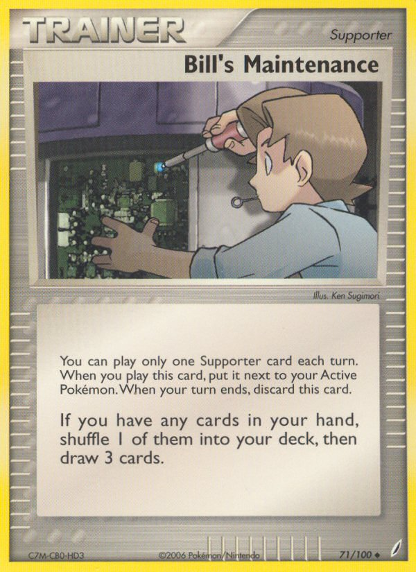 Bill's Maintenance 71/100 — Crystal Guardians Pokémon card