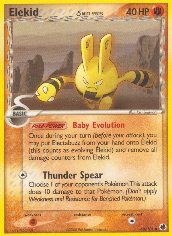 Elekid δ 48/101 — Dragon Frontiers Pokémon card