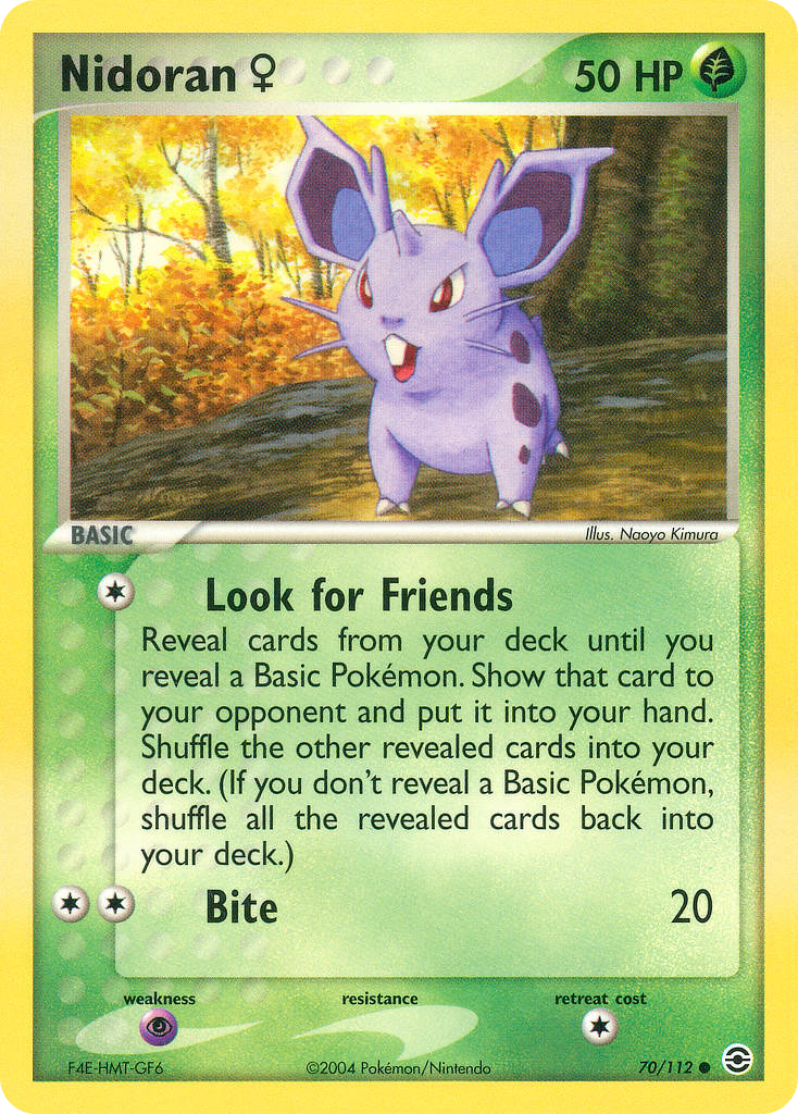 Nidoran ♀ 70/112 — FireRed & LeafGreen Pokémon card