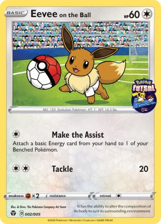 Eevee on the Ball 2/5 — Pokémon Futsal Collection Pokémon card