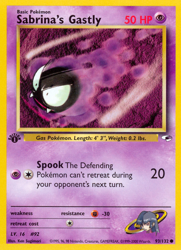 Sabrina's Gastly 93/132 — Gym Heroes Pokémon card