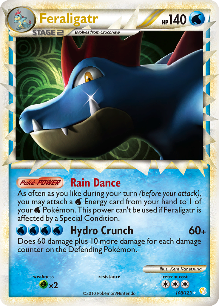 Feraligatr 108/123 — HeartGold & SoulSilver Pokémon card