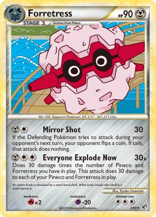 Forretress 3/90 — HS—Undaunted Pokémon card