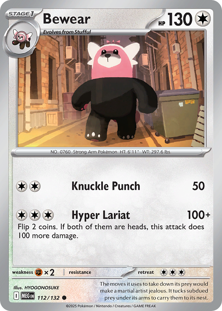 Bewear 112/132 — Mega Evolution Pokémon card