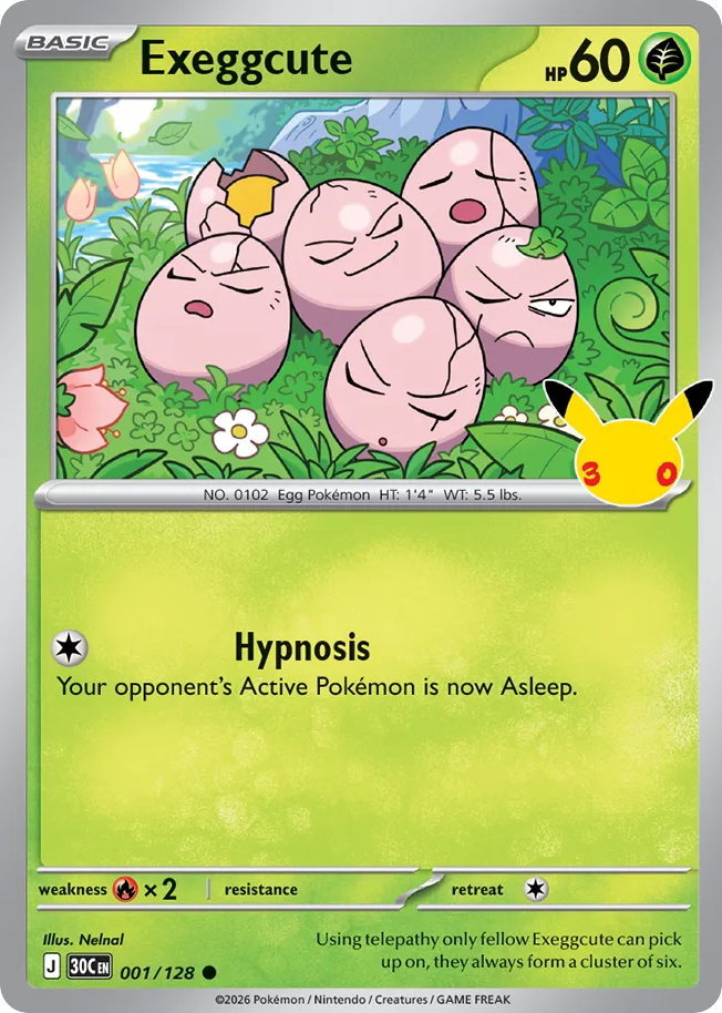 Exeggcute 1/128 — 30th Celebration Pokémon card