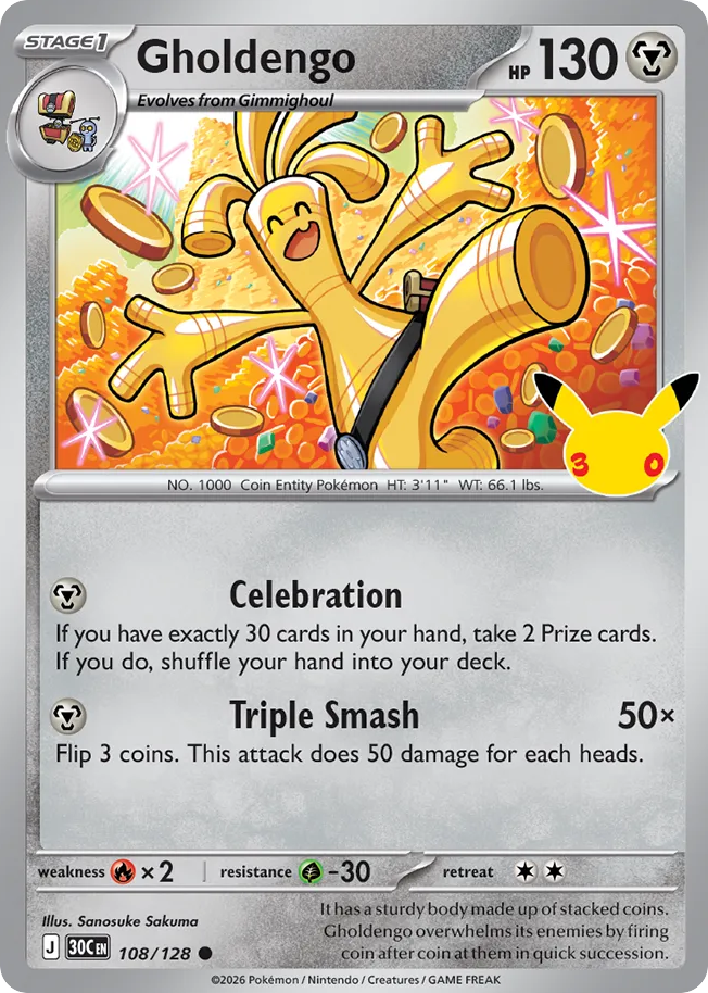 Gholdengo 108/128 — 30th Celebration Pokémon card