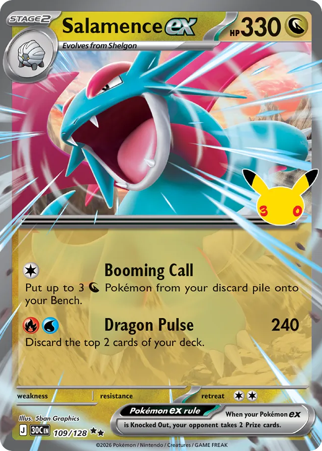 Salamence ex 109/128 — 30th Celebration Pokémon card