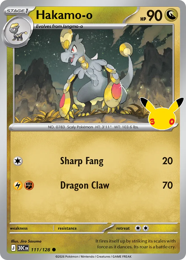 Hakamo-o 111/128 — 30th Celebration Pokémon card