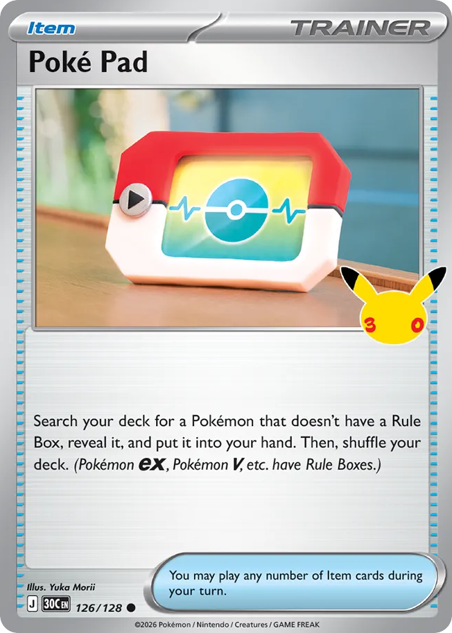 Poké Pad 126/128 — 30th Celebration Pokémon card