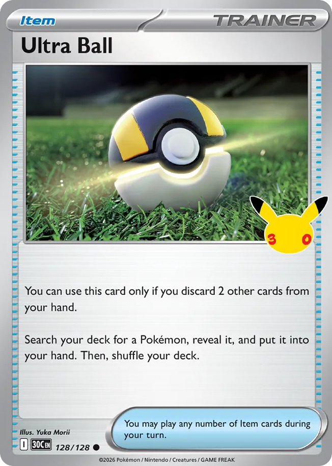 Ultra Ball 128/128 — 30th Celebration Pokémon card