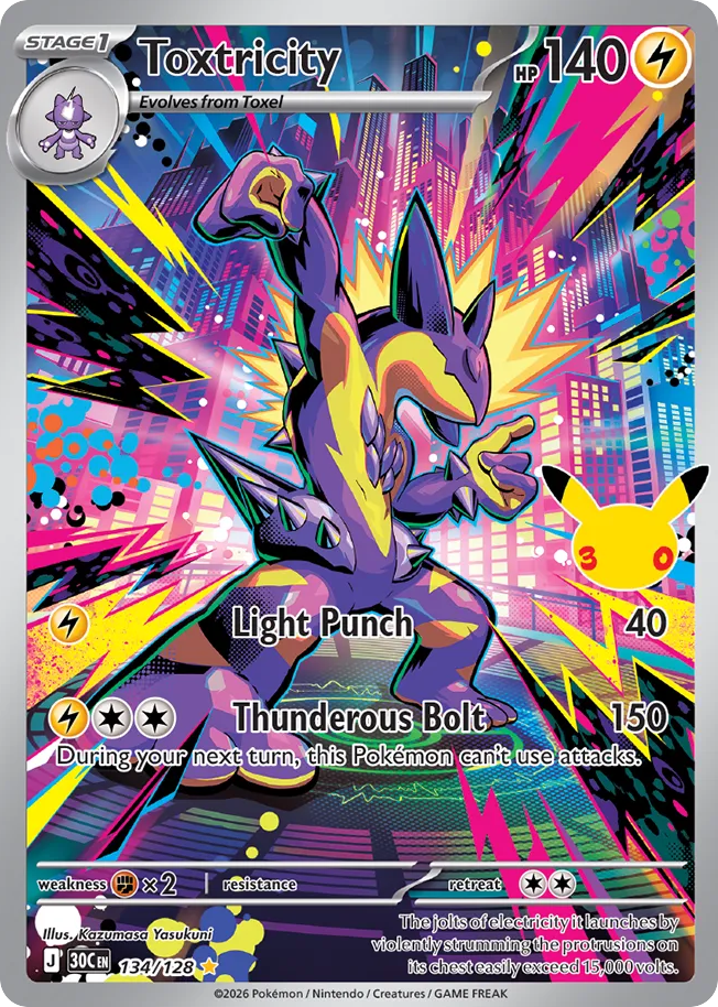 Toxtricity 134/128 — 30th Celebration Pokémon card