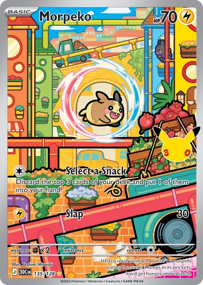 Morpeko 135/128 — 30th Celebration Pokémon card
