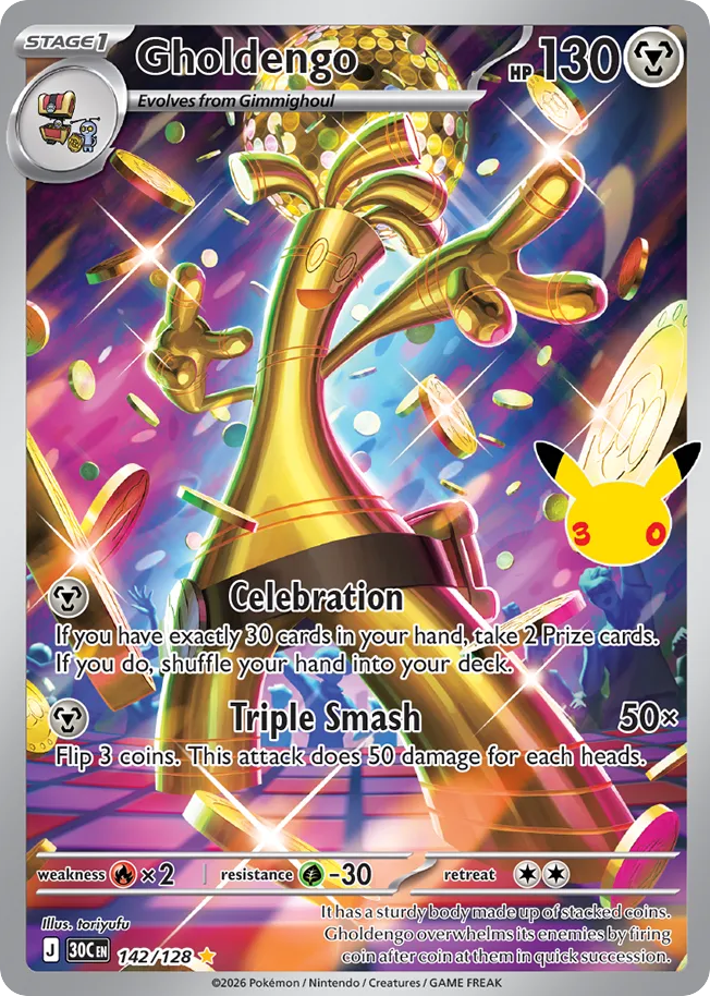 Gholdengo 142/128 — 30th Celebration Pokémon card