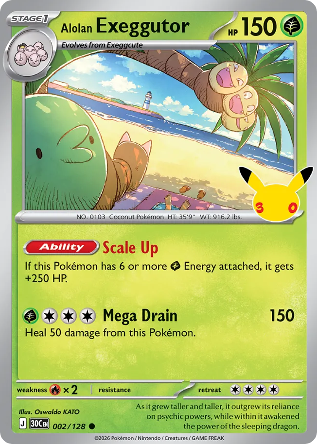 Alolan Exeggutor 2/128 — 30th Celebration Pokémon card