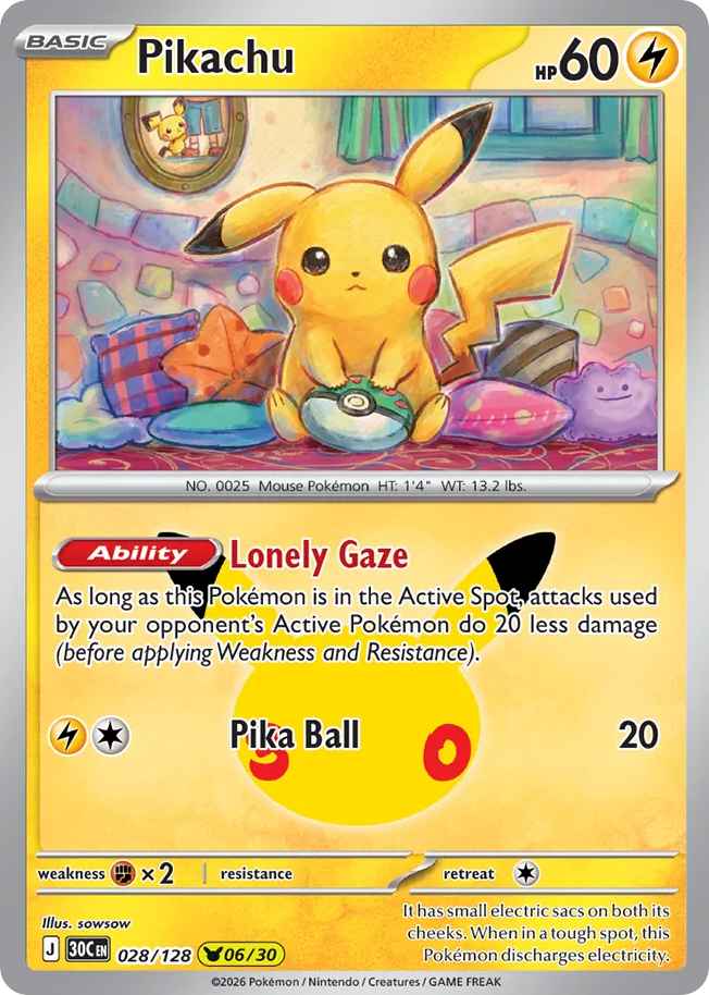 Pikachu 28/128 — 30th Celebration Pokémon card