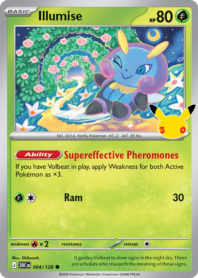 Illumise 4/128 — 30th Celebration Pokémon card