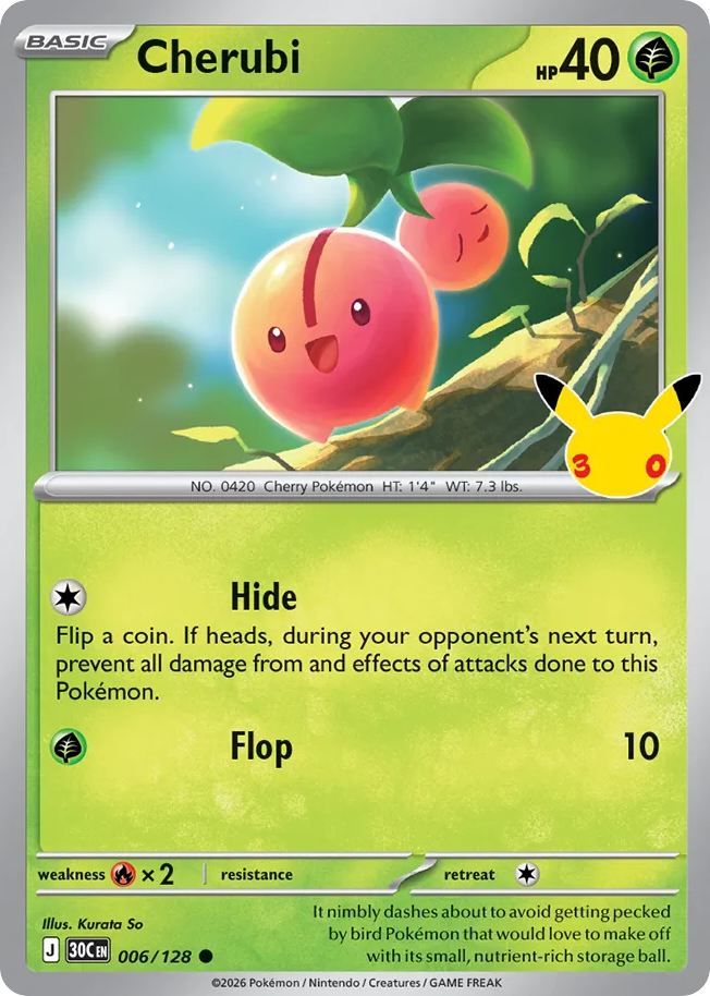 Cherubi 6/128 — 30th Celebration Pokémon card