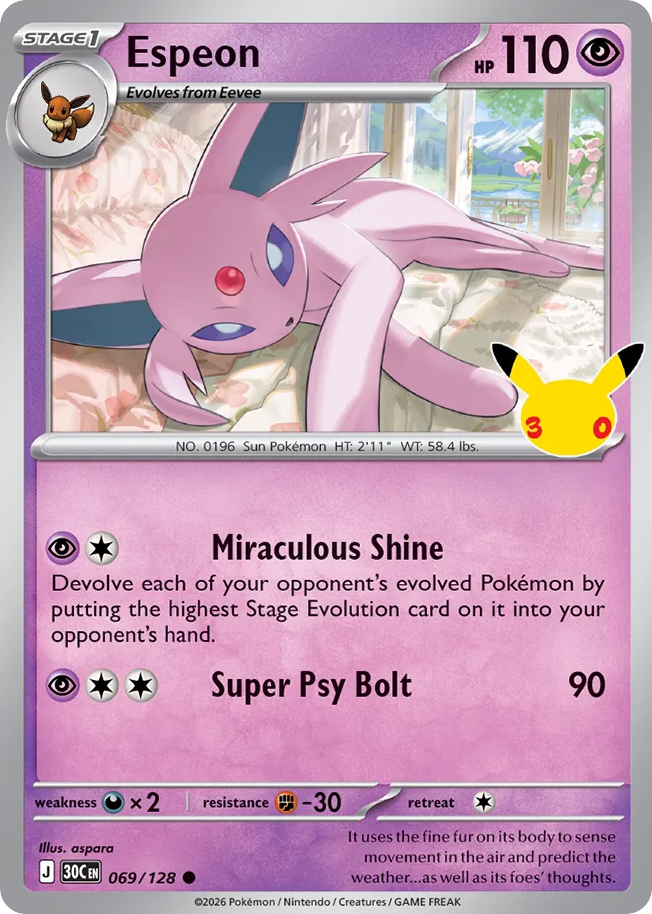 Espeon 69/128 — 30th Celebration Pokémon card