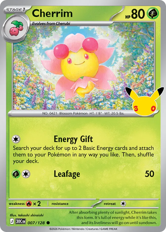 Cherrim 7/128 — 30th Celebration Pokémon card