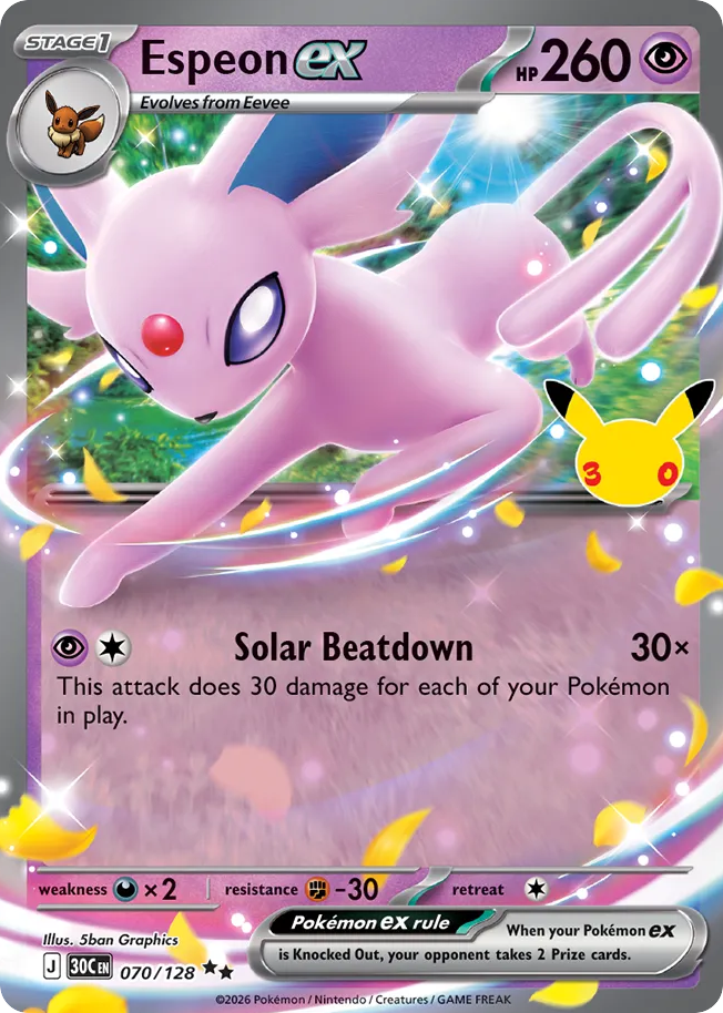 Espeon ex 70/128 — 30th Celebration Pokémon card