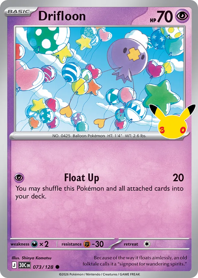 Drifloon 73/128 — 30th Celebration Pokémon card