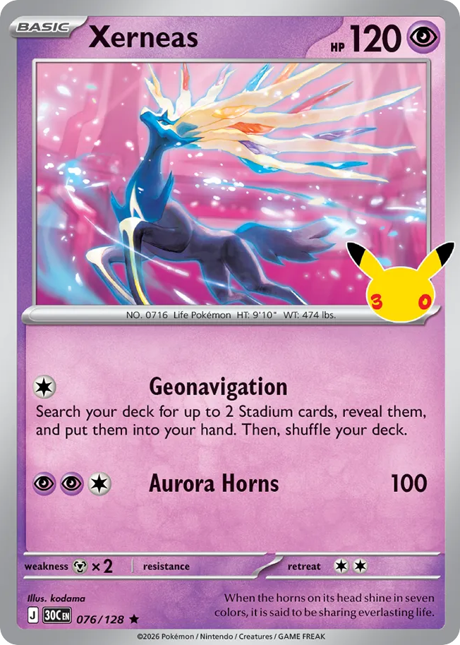 Xerneas 76/128 — 30th Celebration Pokémon card