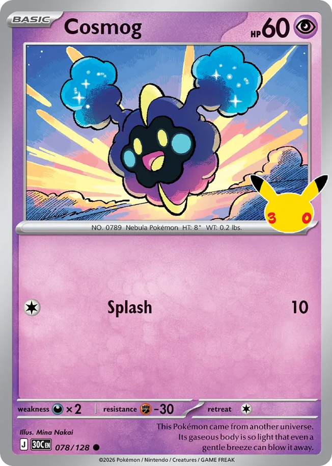 Cosmog 78/128 — 30th Celebration Pokémon card