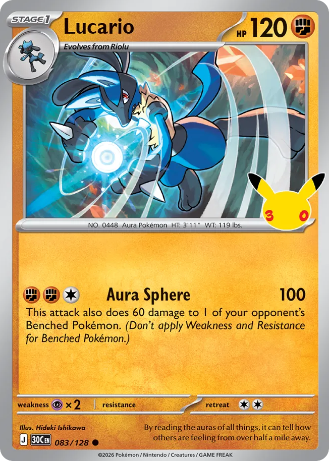 Lucario 83/128 — 30th Celebration Pokémon card