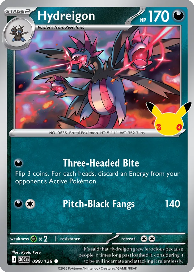 Hydreigon 99/128 — 30th Celebration Pokémon card