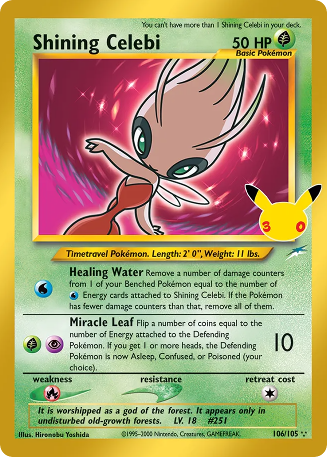 Shining Celebi CC106-ND/128 — 30th Celebration Pokémon card