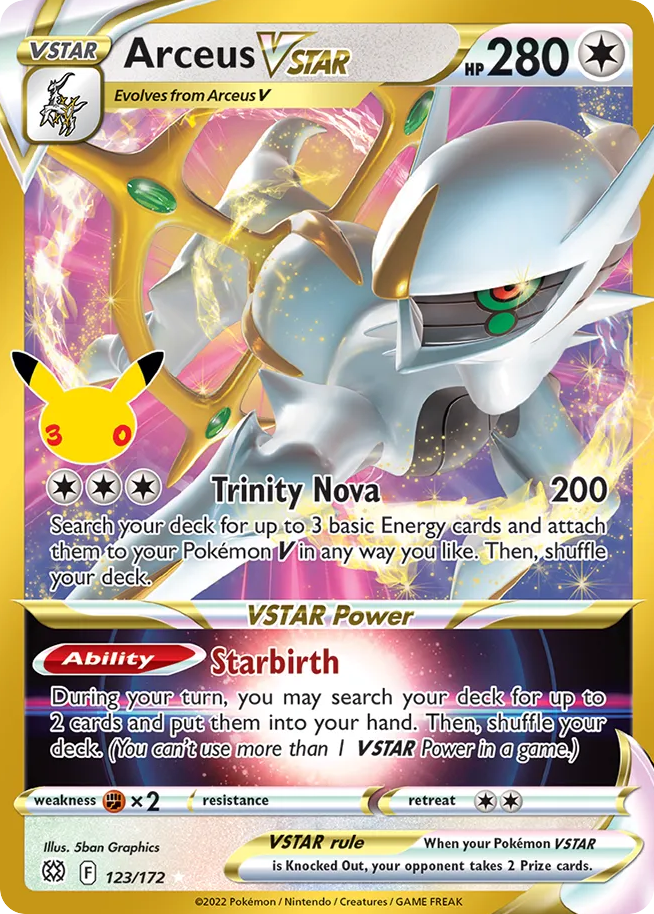 Arceus VSTAR CC123/128 — 30th Celebration Pokémon card