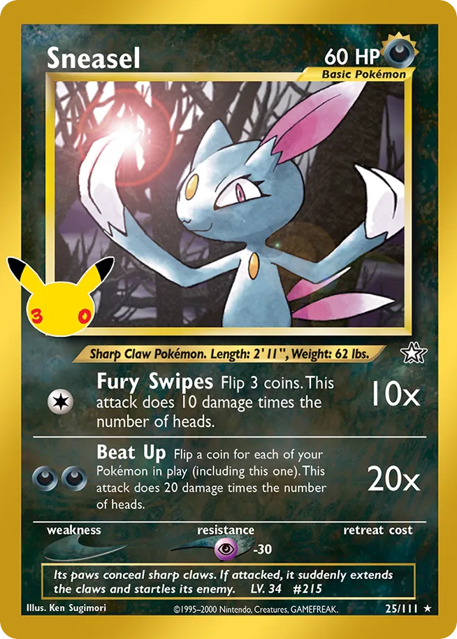 Sneasel CC25/128 — 30th Celebration Pokémon card