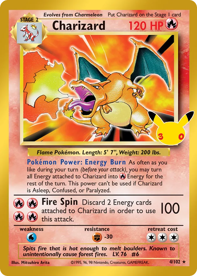 Charizard CC4/128 — 30th Celebration Pokémon card