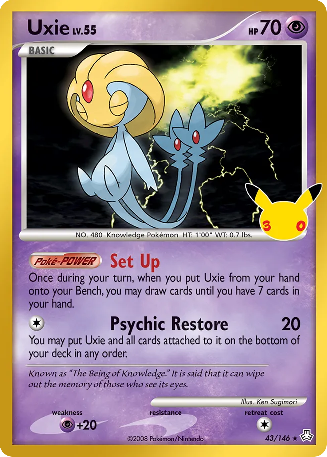 Uxie CC43/128 — 30th Celebration Pokémon card