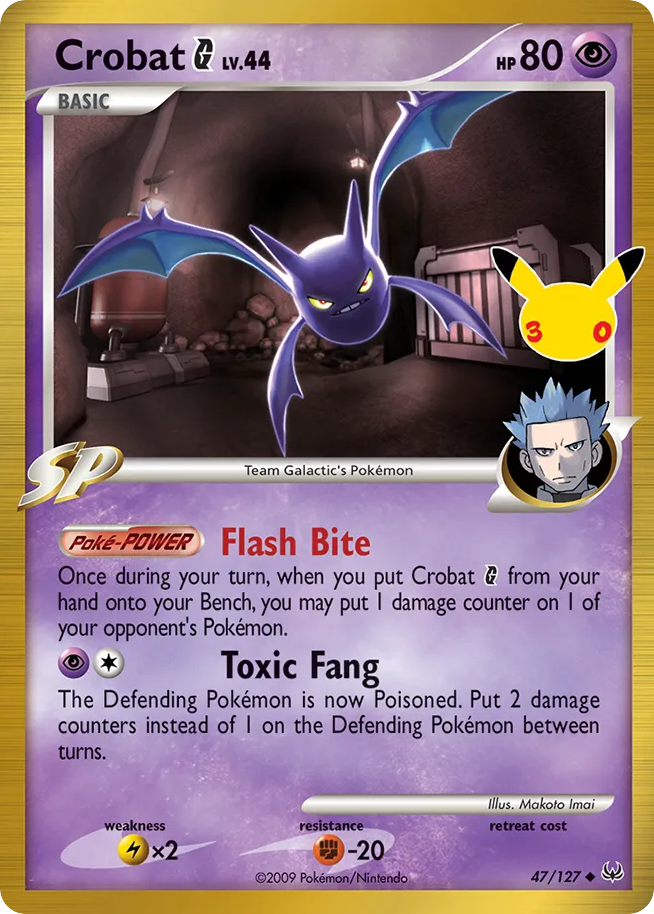 Crobat G CC47/128 — 30th Celebration Pokémon card