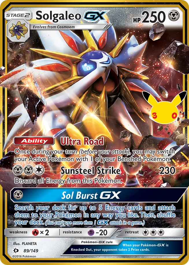 Solgaleo-GX CC89/128 — 30th Celebration Pokémon card