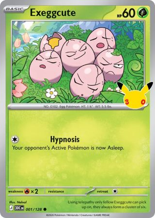 Exeggcute 1/128 — 30th Celebration Pokémon card